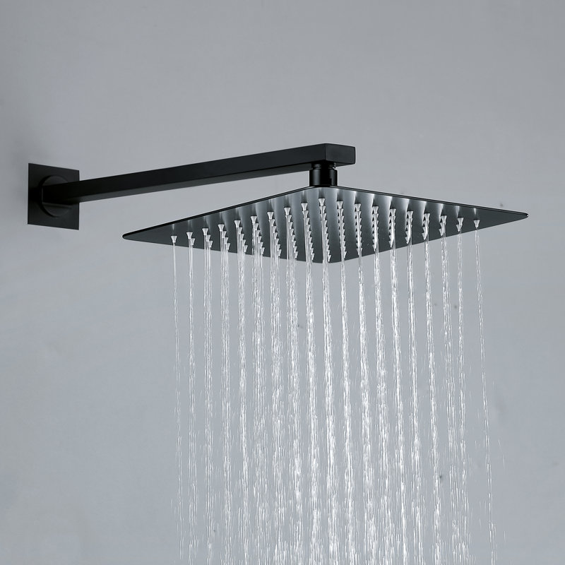 Thermostatic Shower System Wall Mounted Rainfall Shower Head with Handheld Spray with Rough-in Valve