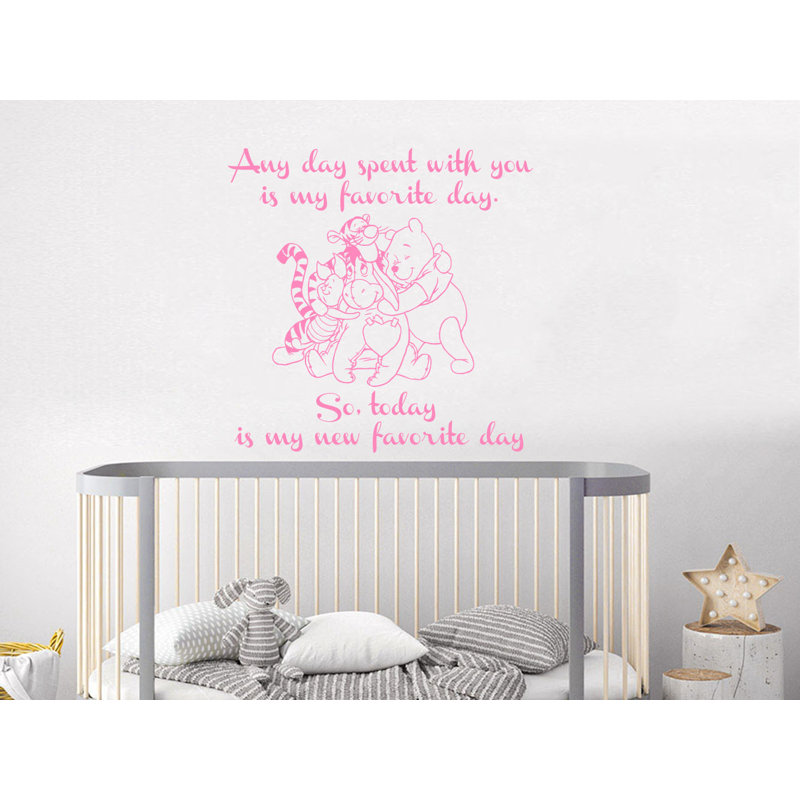 Décalcomanie murale winnie classic the pooh, Rose tendre