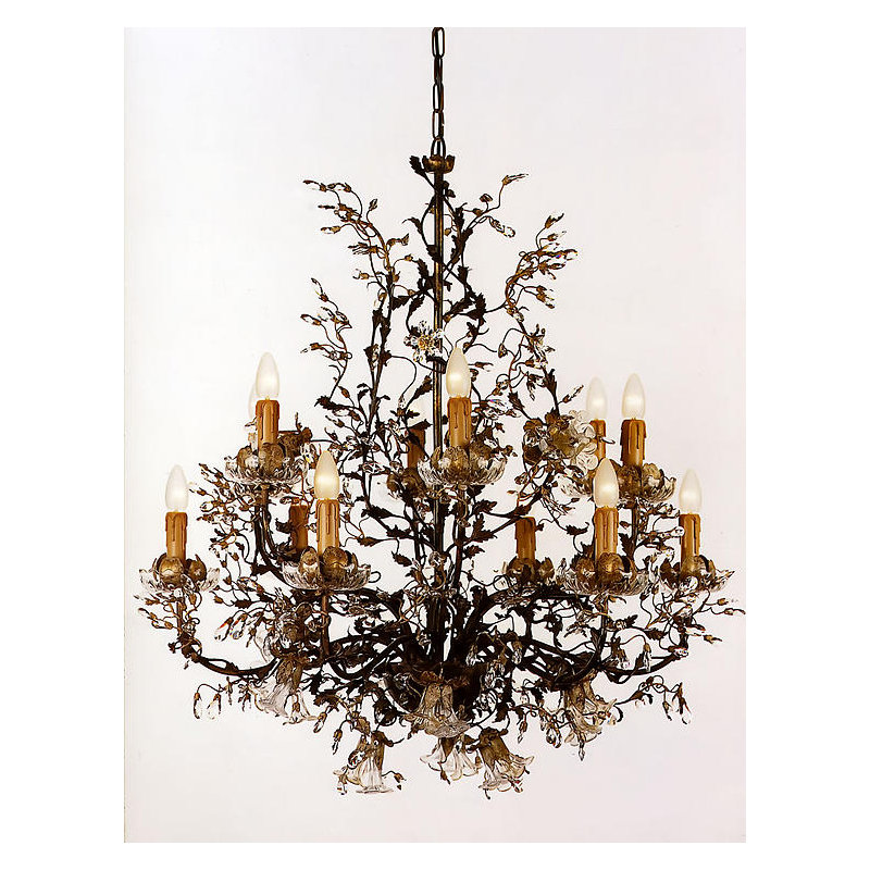 12 - Light Candle Style Tiered Chandelier, Bohemian