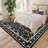 Floral Machine Washable Rug for Living Room, Non-Slip Vintage Floor Mats, Stain-Resistant Soft Faux Wool Farmhouse Indoor Carpet for Bedroom, Nursery, Dining Room-1023779750