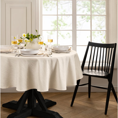 Brosh Solid Texture Water and Stain Resistant Round Polyester Tablecloth