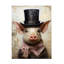 «Cute Pig With A Red Hat Baroque Style 1 on Canvas» par Momart-90736572