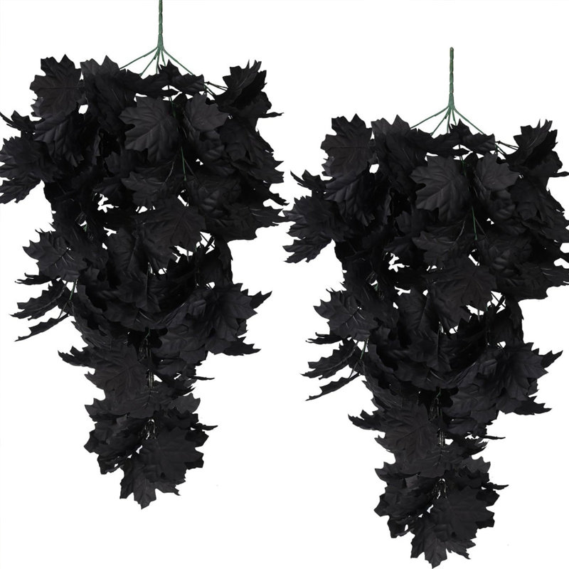  Faux feuille d'érable murale d'Halloween en rotin
