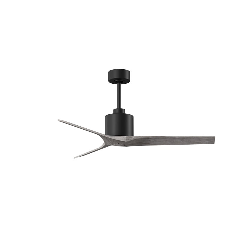 Mollywood - 42" Ceiling Fan - Textured Bronze Finish - Matte Black Blades, Matte Black, Barn Wood Tone, 52"