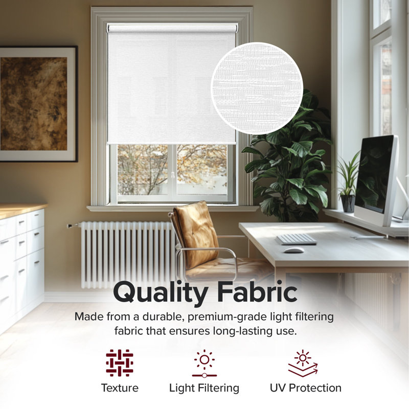 Cordless Light Filtering Roller Shade, 21"W x 72"L