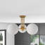 Nathon 3-Light Modern Classic Globe Glass Shade DImmable Semi Flush Mount Light Fixture