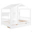 Lit double en bois avec 2 tiroirs, lit pour enfant avec tablette de rangement-827088090