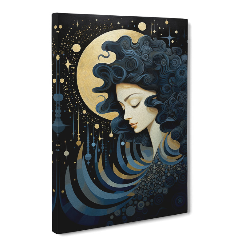 Moon Orphism Art No.2 - Wrapped Canvas, 60cm H x 40cm W x 3cm D