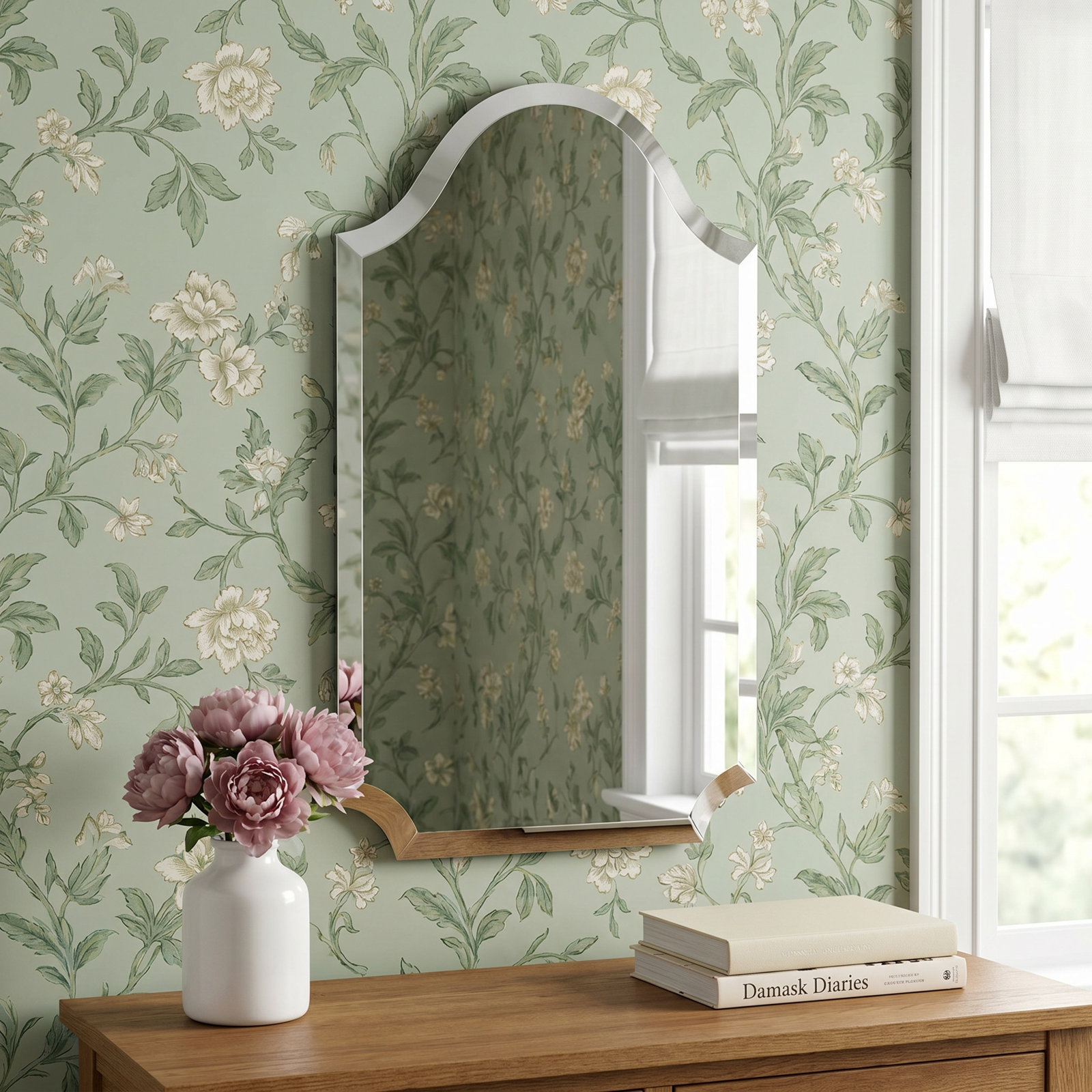 Morlan 16" Scalloped Accent Mirror, 27" H x 16" W x 1" D