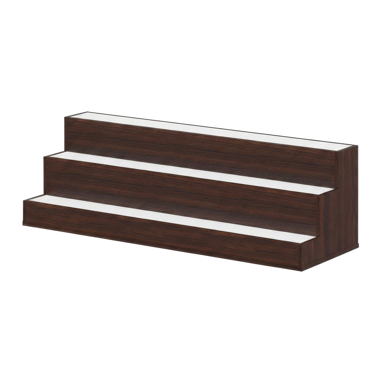 Étagère Rahy Bartop avec DEL et musique, 3 niveaux, 37 po brun noyer, 11 po H x 37,4 po L x 12,2 po P, Noyer brun