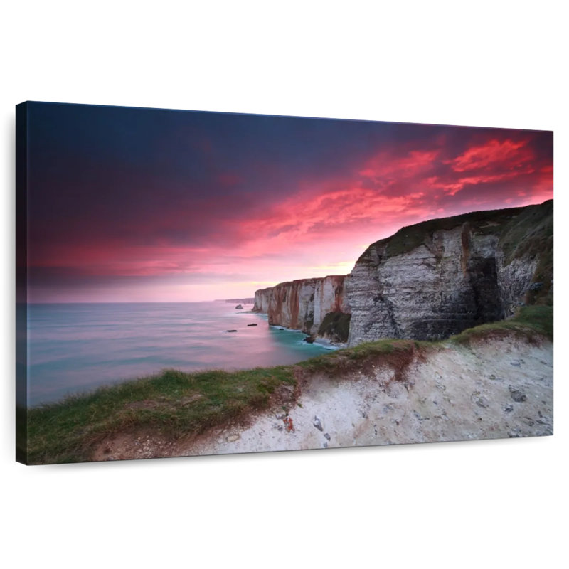 Falaises d'Etretat au coucher du soleil, H 30 po x l 45 po