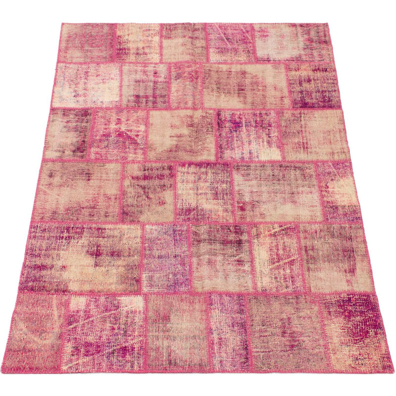 Tapis décoratif en laine noué à la main de conception unique noué à la main des années 1980 5 pi 7 po x 7 pi 10 po Boltin