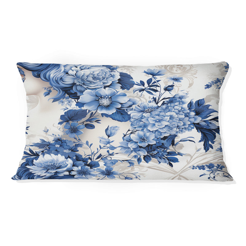 Coussin Cobalo Cameo - motif victorien - imprimé floral