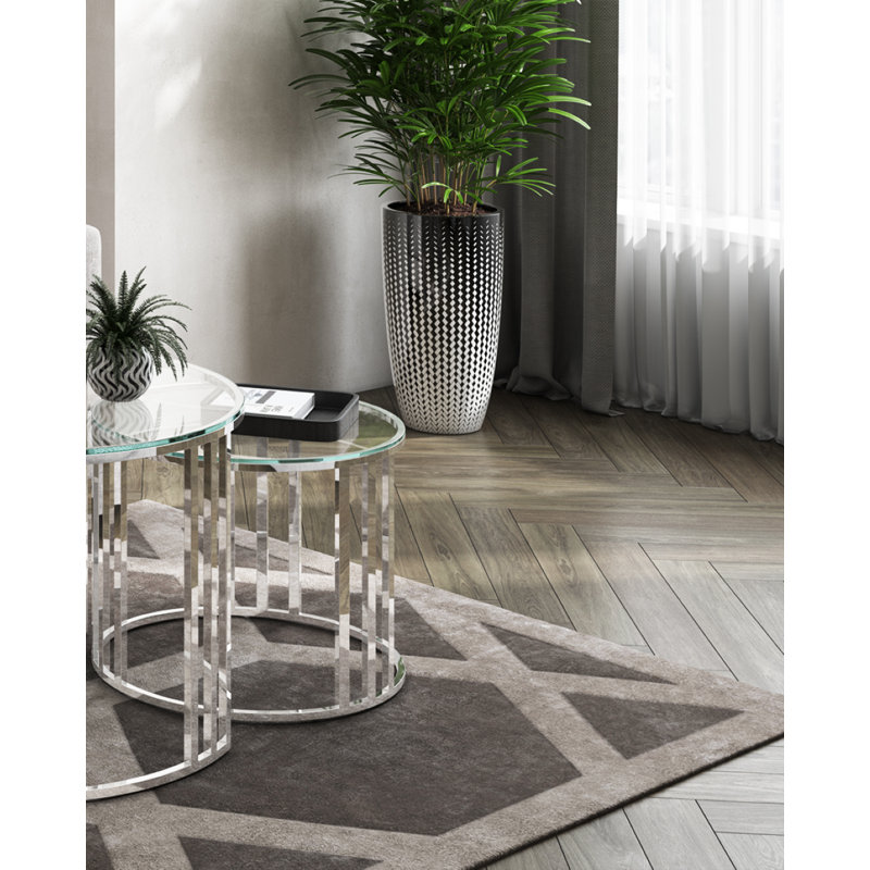 Eclipse Clear Glass Coffee Table Set