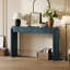 Console d'entrée avec design cannelé - plateau ovale et 2 tiroirs-1584190990