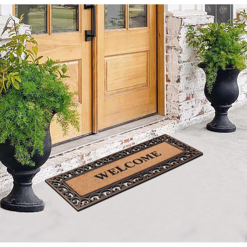 Paillasson antidérapant Sharlene Welcome, Bronze / Beige