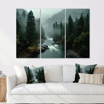Morning Mist In The Vancouver Mountains - Forest River Mountains, ensemble de décorations murales
