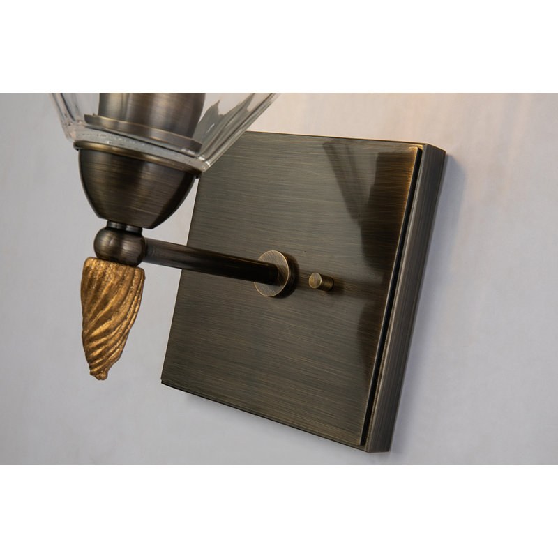 Meuble-lavabo 1 lumière Stiefel, Bronze foncé / Or