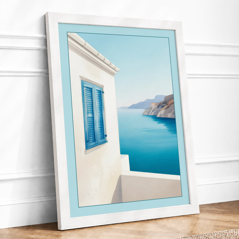 Mediterranean Seascape Coastal - Print, A4 - 29.7 x 21.0 cm, White