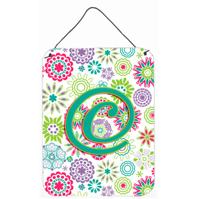 Letter Flowers Initial by Denny Knight Graphic Art Plaque