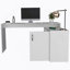 Bureau d'ordinateur en L Axis avec rangement ouvert et fermé-287646510