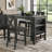 Rectangle Wooden Counter Height Dining Table with Storage in Black
