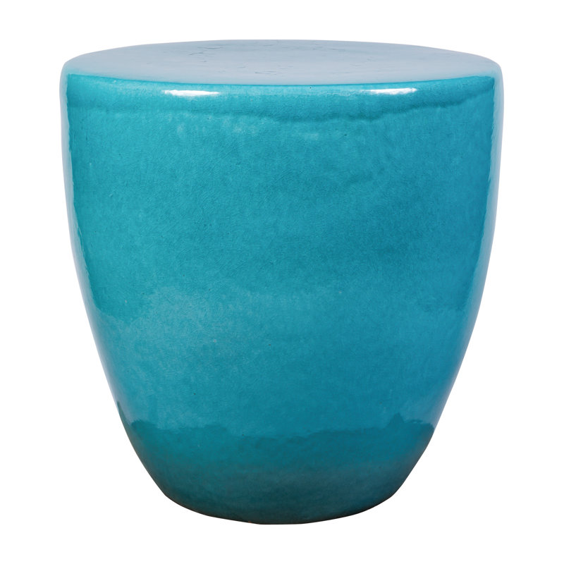 Bowness Outdoor Round Side Table, Aquamarine Gloss
