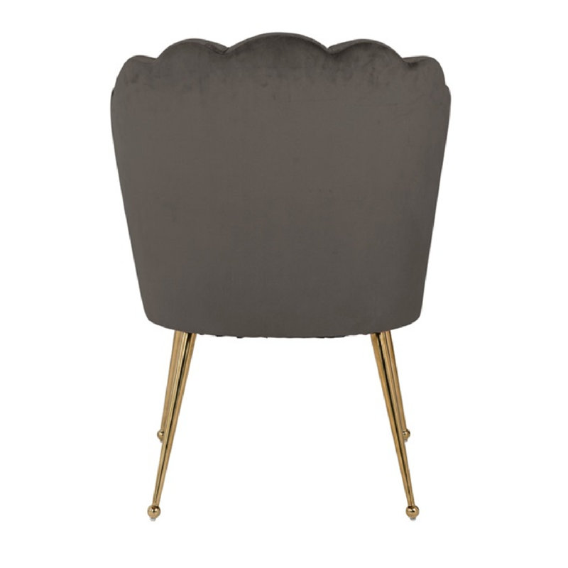 Pippa Upholstered Dining Chair, Khaki, Gold