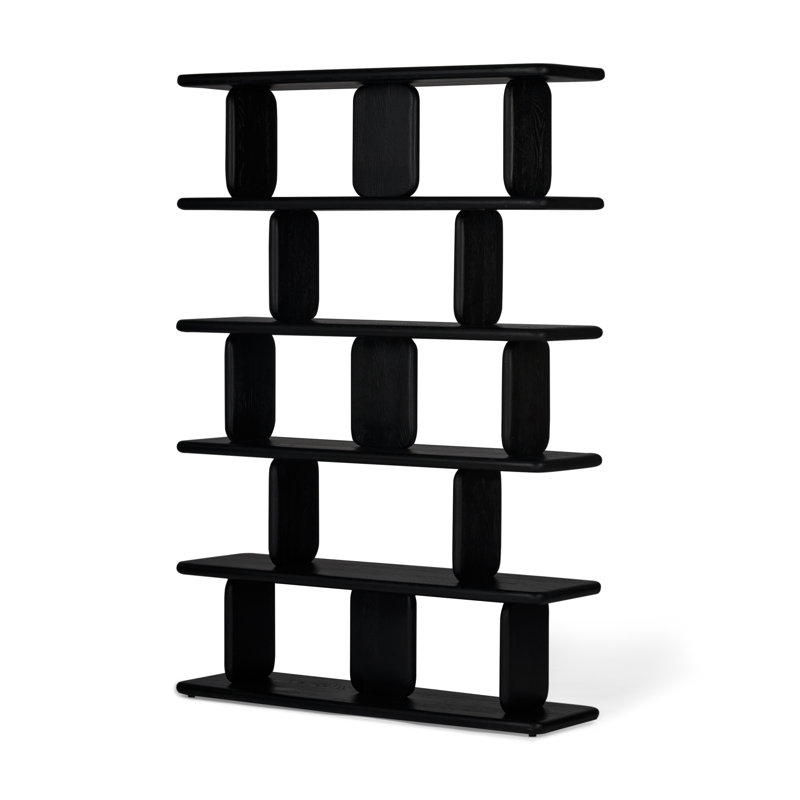 Magdalena 48'' W Solid Wood Shelving Unit, Charcoal