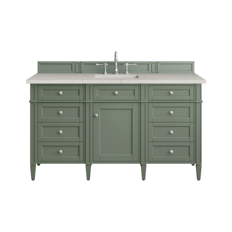 Meuble-lavabo simple 60 po Dussault, Céladon fumé, 8 po, Sibérien