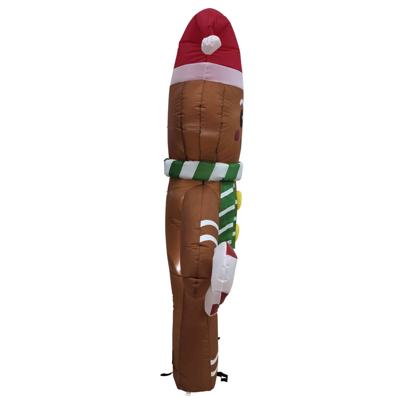 Lighted Inflatable Gingerbread Man Outdoor Christmas Decoration - 5'
