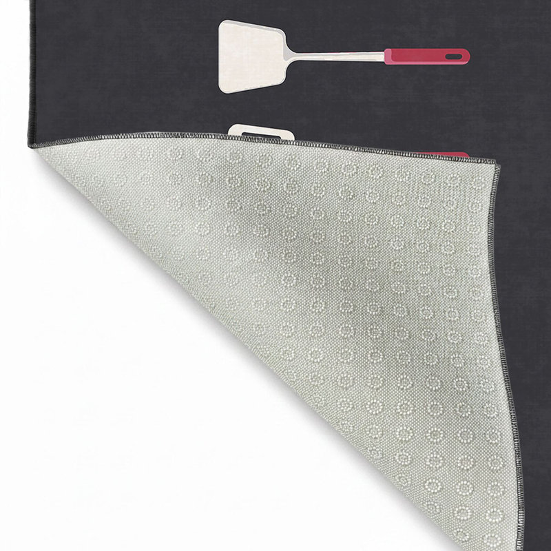 Tapis en polyester tissé à la machine en noir / rouge / blanc, Rectangle 2 pi 7 po x 4 pi 11 po