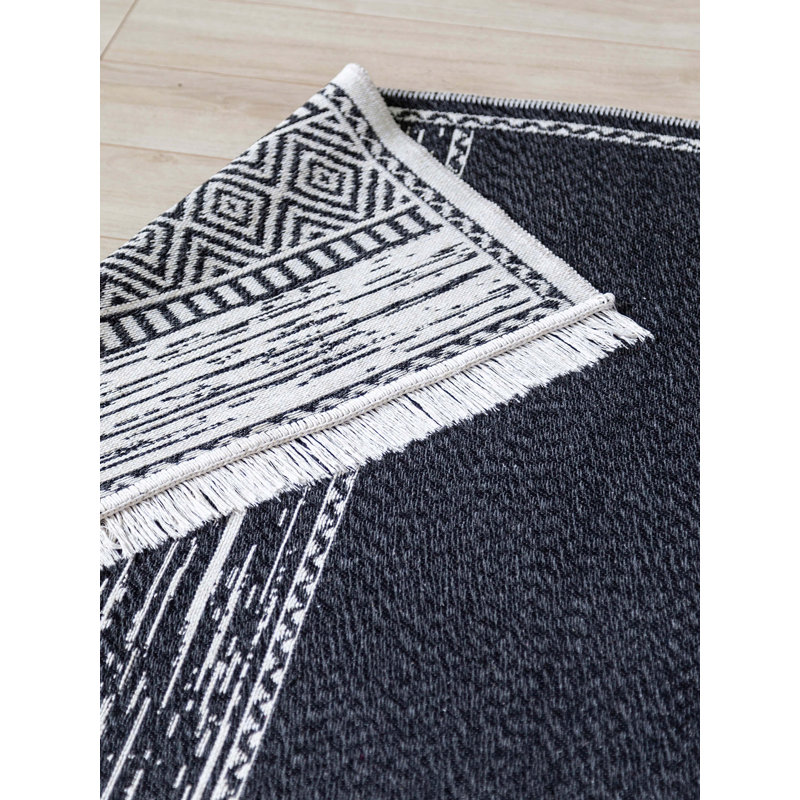 Rawl Striped Cotton Machine Made Indoor / Outdoor Area Rug, Runner 80 x 300cm