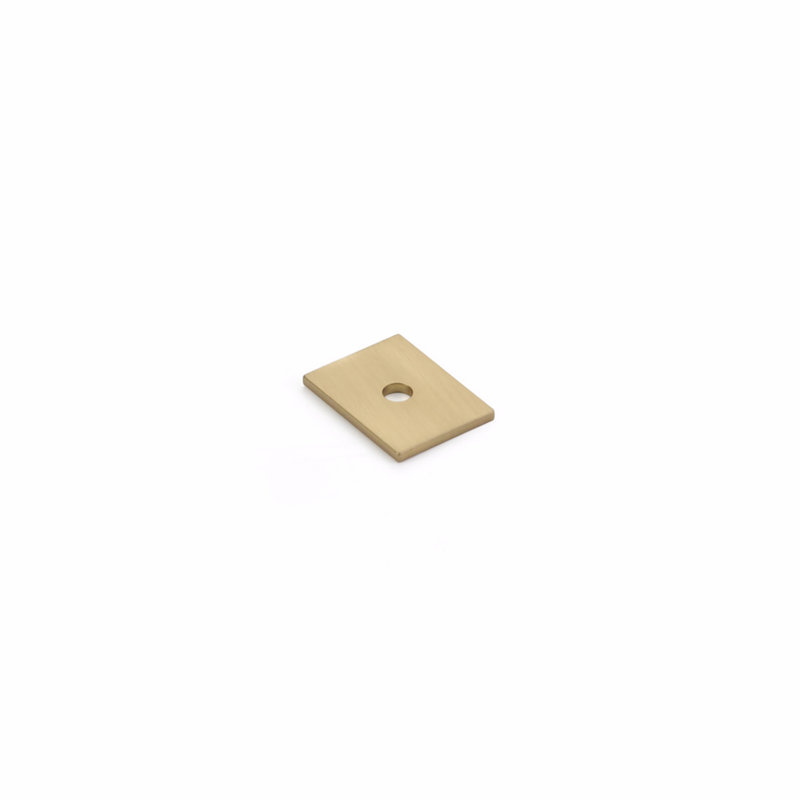 Pub House Knob Backplate, Signature Satin Brass
