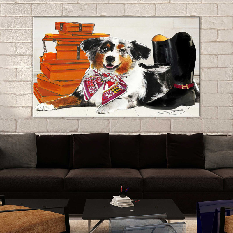 «Fashionista Border Collie» par By Jodi - impression, H 36 po x l 60 po x P 1,5 po, Toile tendue