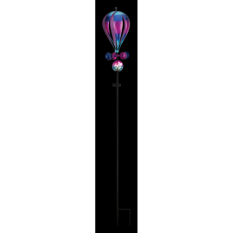 Alba 60" Purple and Blue Metal Solar Wind Spinner