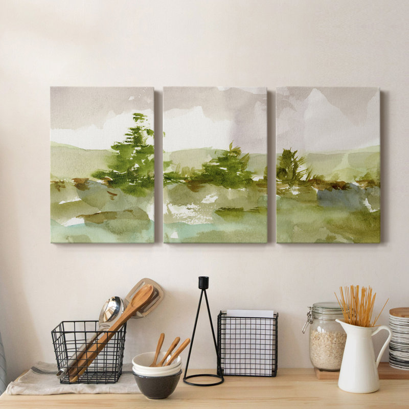 " Morning Retreat I " 3 - Pieces, 12" H x 8" W x 1" D