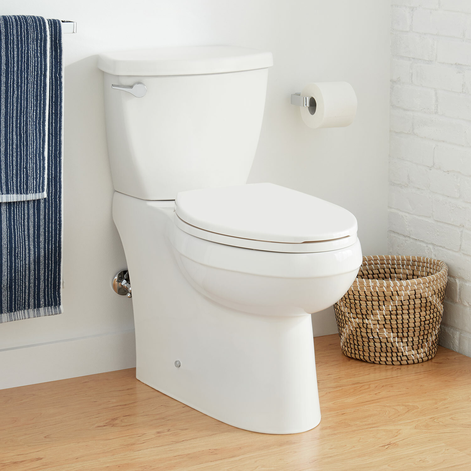 Signature Hardware Bradenton Two-Piece Skirted Elongated Toilet - Left Hand