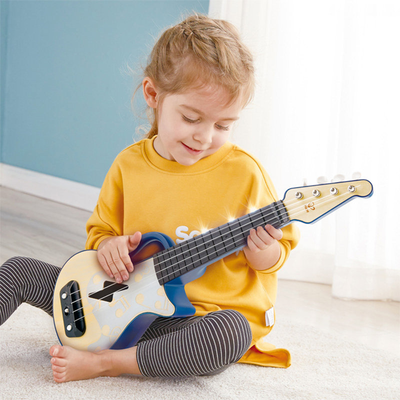 Hape Learn with Lights Electronic Ukulele, Blue