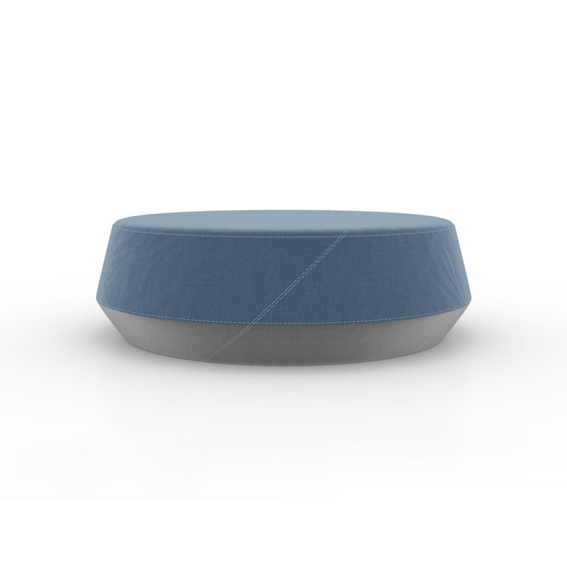 Pog II Fabric Pouf with Round Shape, Upholstery, Flexibility, Navy