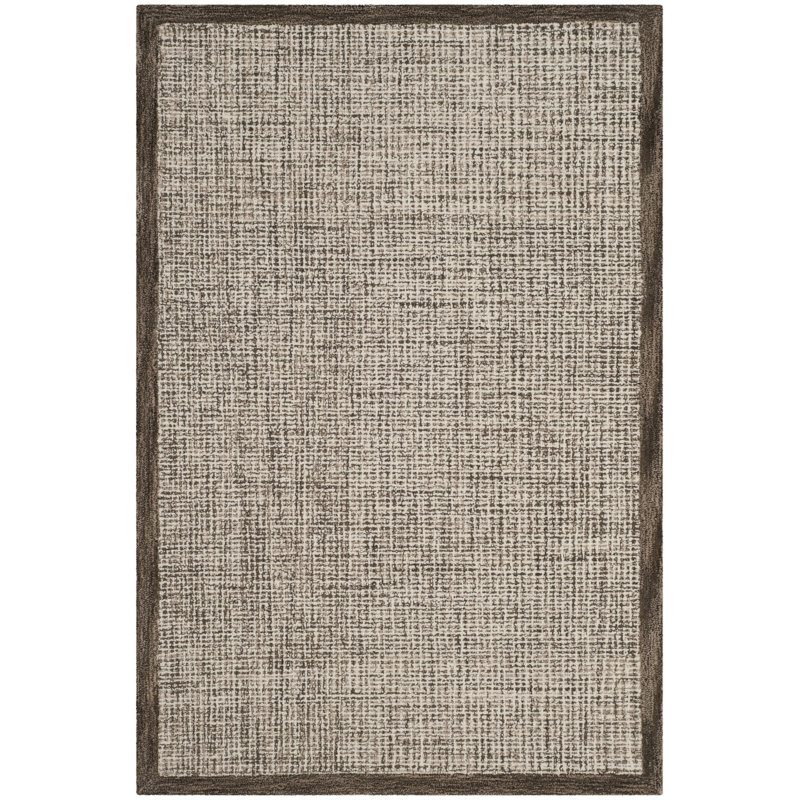 Furr Handmade Tufted Wool Brown/Beige Area Rug, Rectangle 3' x 5'