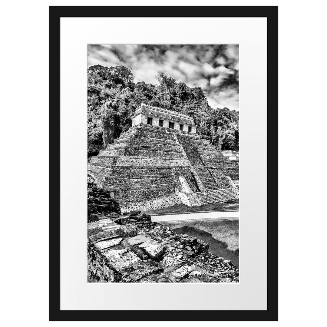 Gerahmtes Poster Maya Pyramiden aus Palenque