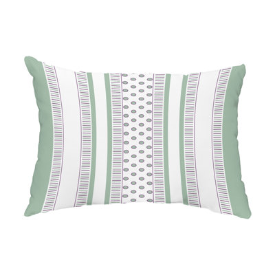 Polka Dots and Striped Outdoor Reversible Throw Pillow