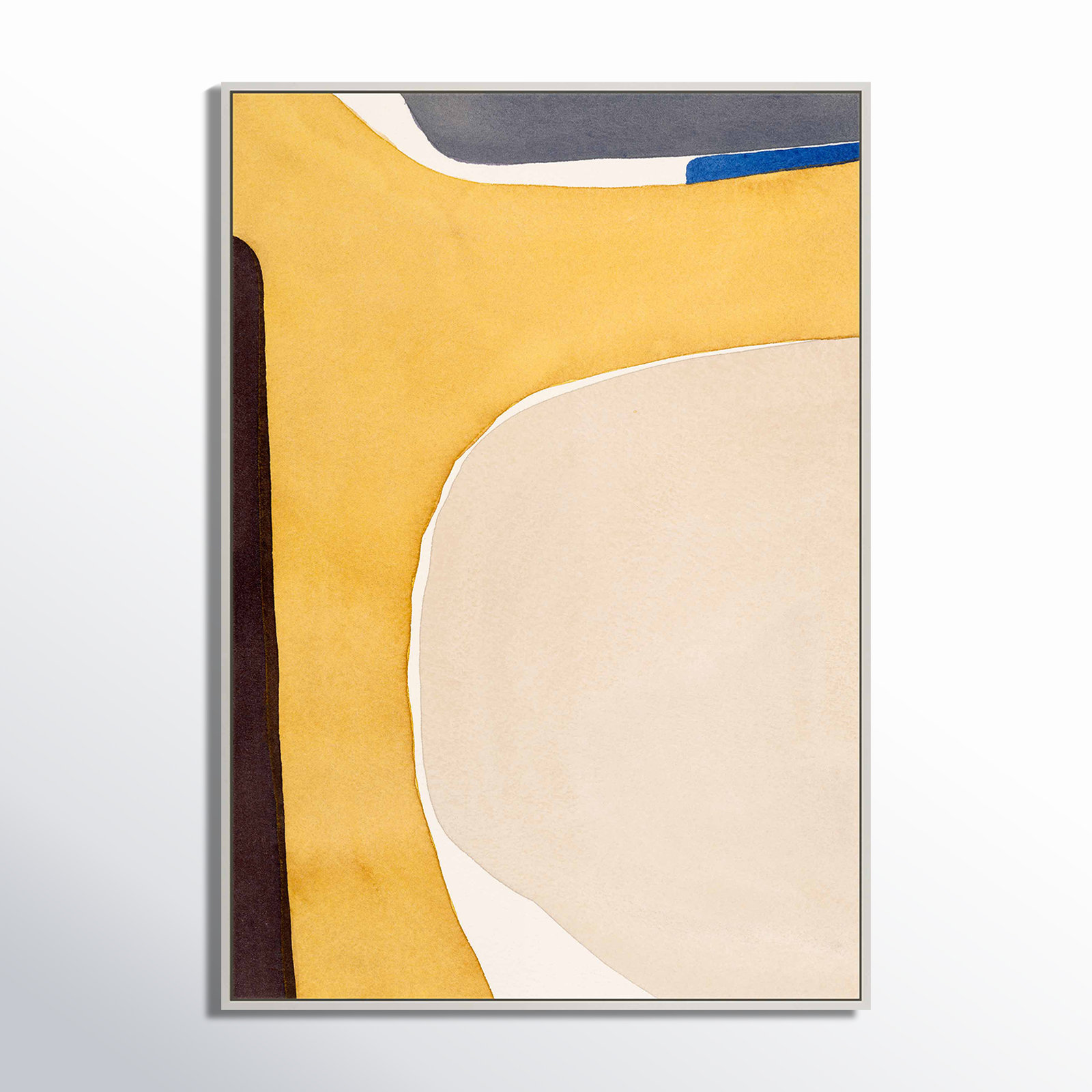 Divided "Hint of Cobalt" Print by Julia Balfour, White Picture Framed Canvas, 30" H x 21" W x 1.25" D
