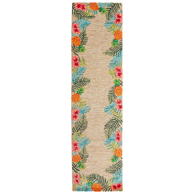 Demirhan Performance Hand Tufted Floral Indoor / Outdoor Rug, Runner 2' x 8'