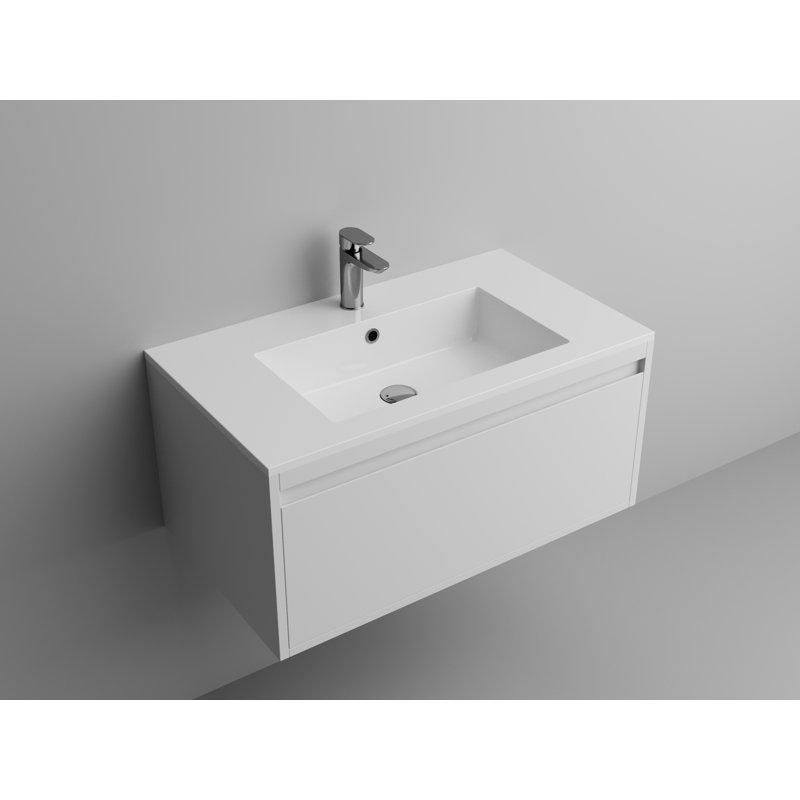 Comptoir de meuble-lavabo carré 31 po - Blanc brillant