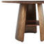 Table de salle à manger ronde de 47,25 pouces, style rétro, texture brossée, convenant à 4 à 6 personnes, plateau de table en panneau de fibres à densité moyenne, structure en métal, bois de noyer, couleur bronze