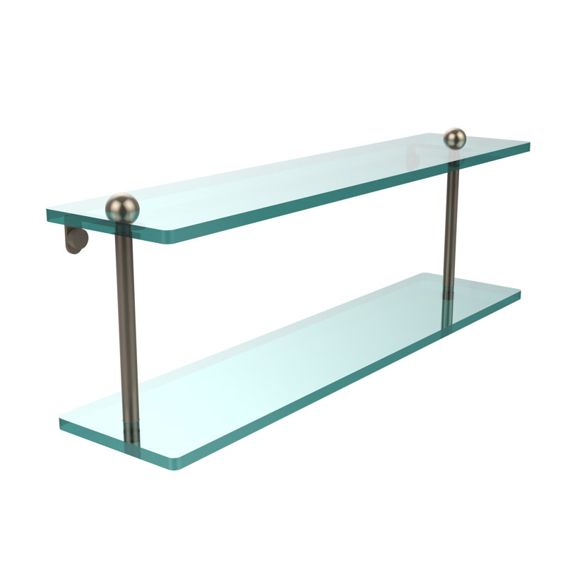 Morosini 2 Piece Tiered Shelf, 22", Antique Pewter