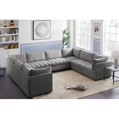 Hertling Velvet U-Shaped Sectional Reversible
