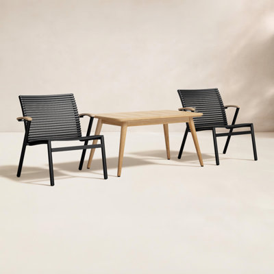 Gerrie 40" Teak Patio Bistro Set